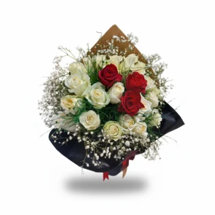 Kırmızı ve Beyaz Gül Buketi 1